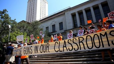 Protesters on the UT campus