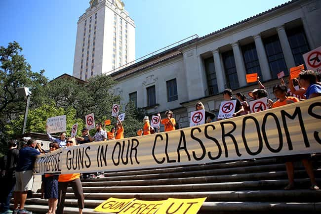 Protesters on the UT campus