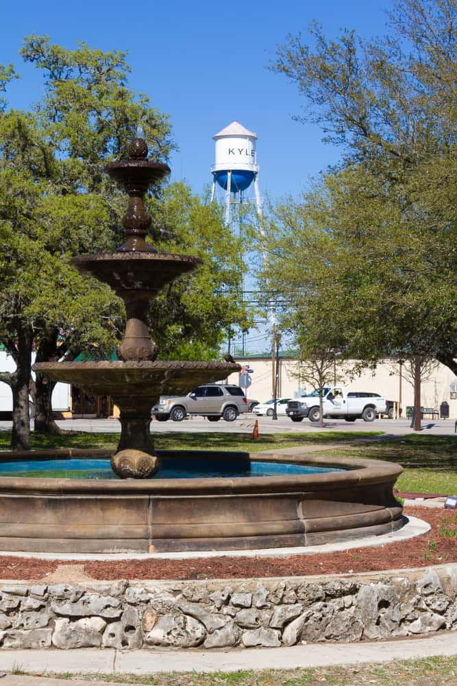 Kyle fountain and water tower