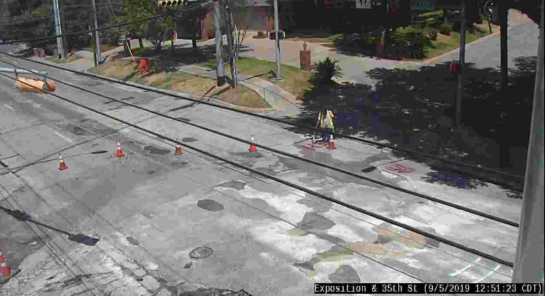 Austin transportation blocking off roadway