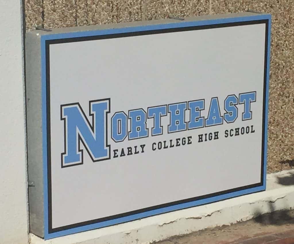 Northeast Early College High School signage
