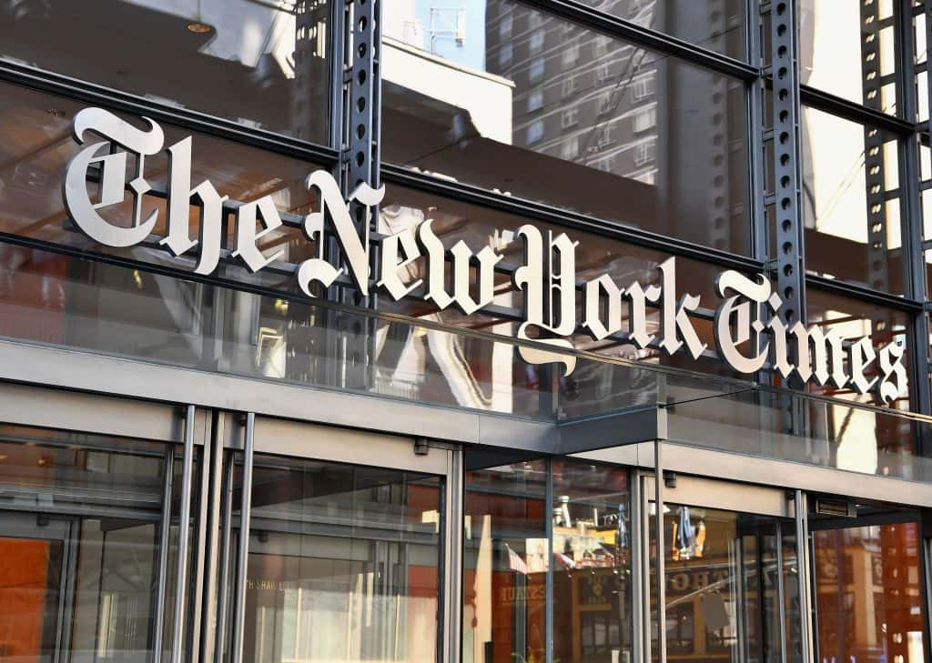 Entrance to The New York Times Building