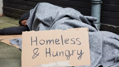 Homeless man on the street