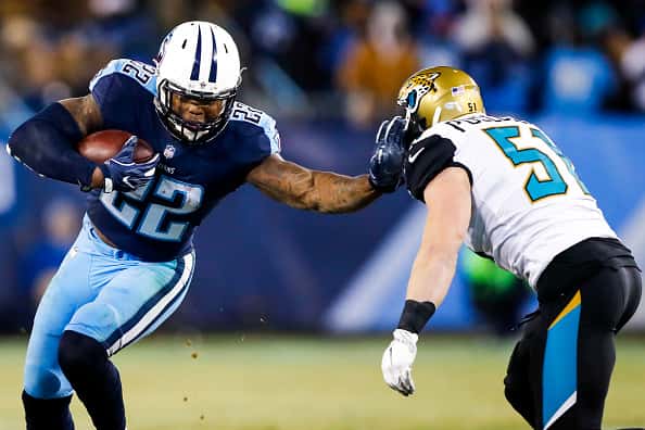 Jacksonville Jaguars v Tennessee Titans People: Derrick Henry, Paul Posluszny:Getty Images