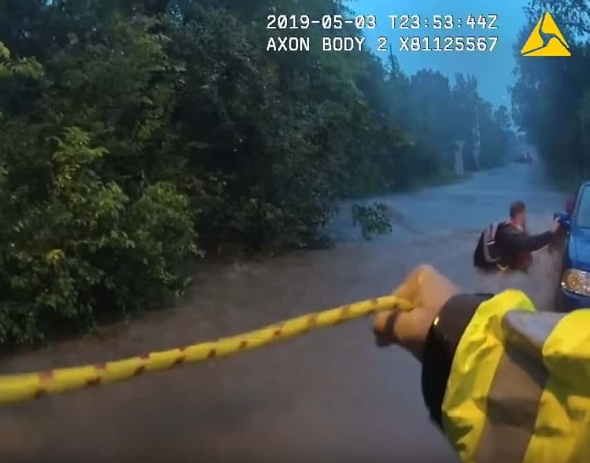 Austin police rescue 3 people, dog in flood waters