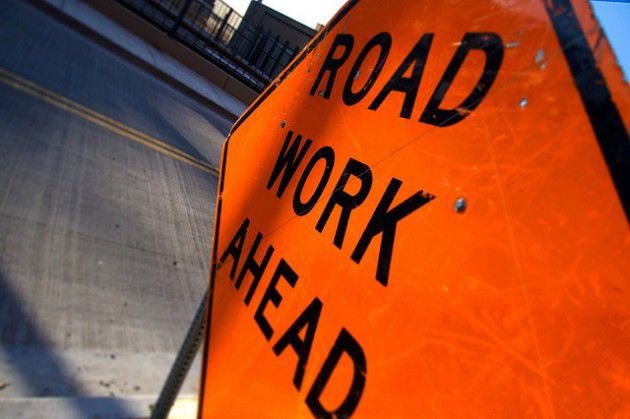 Road work sign