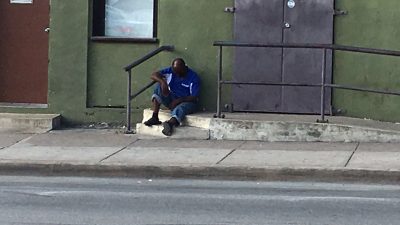 Homeless man downtown Austin