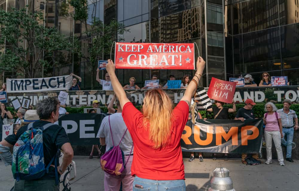 Rally with Trump Supporters and Protestors