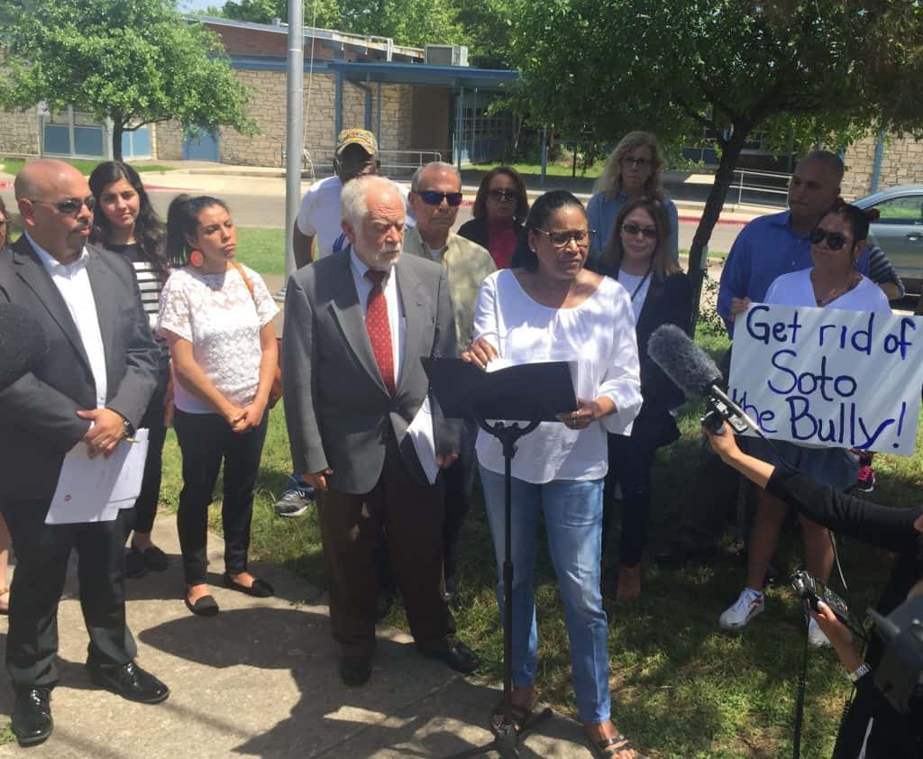 East Austin activists rally outside Anderson Elementary