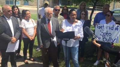 East Austin activists rally outside Anderson Elementary