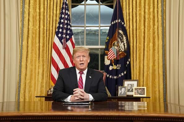 President Trump  Addresses The Nation On Border Security From The Oval Office People: Donald Trump -GettyImages