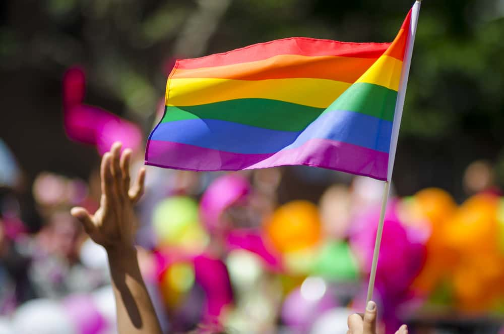 Pride flag at pride parade