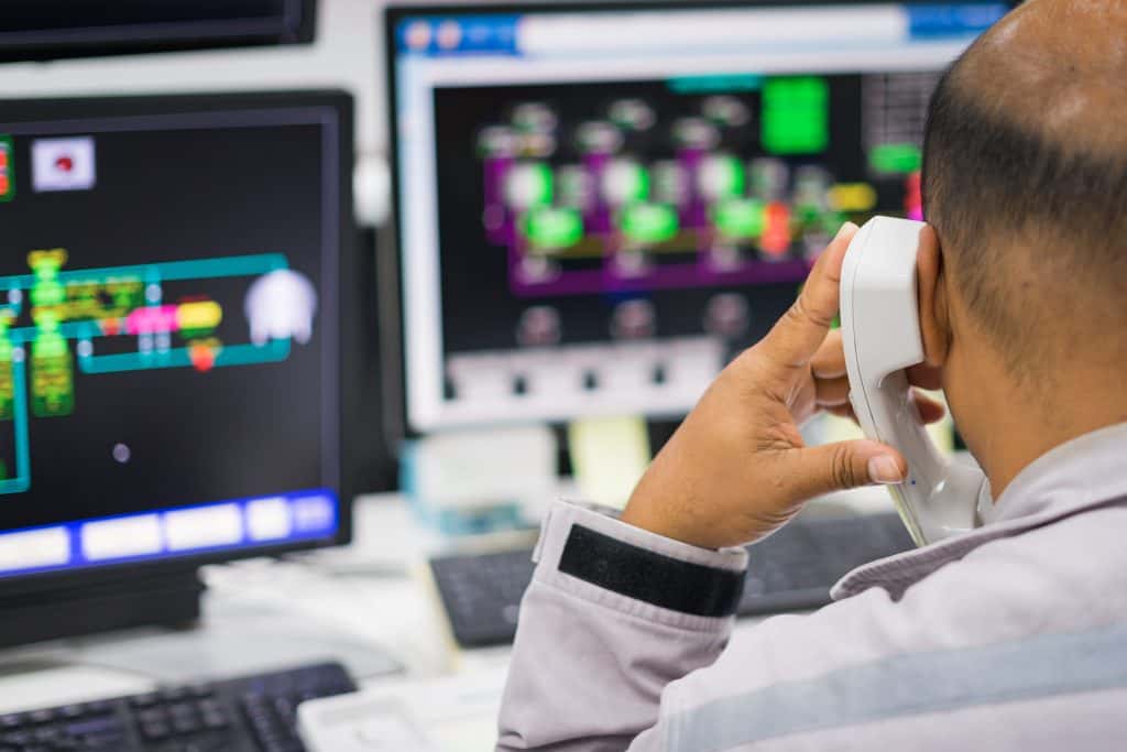 man working at a computer