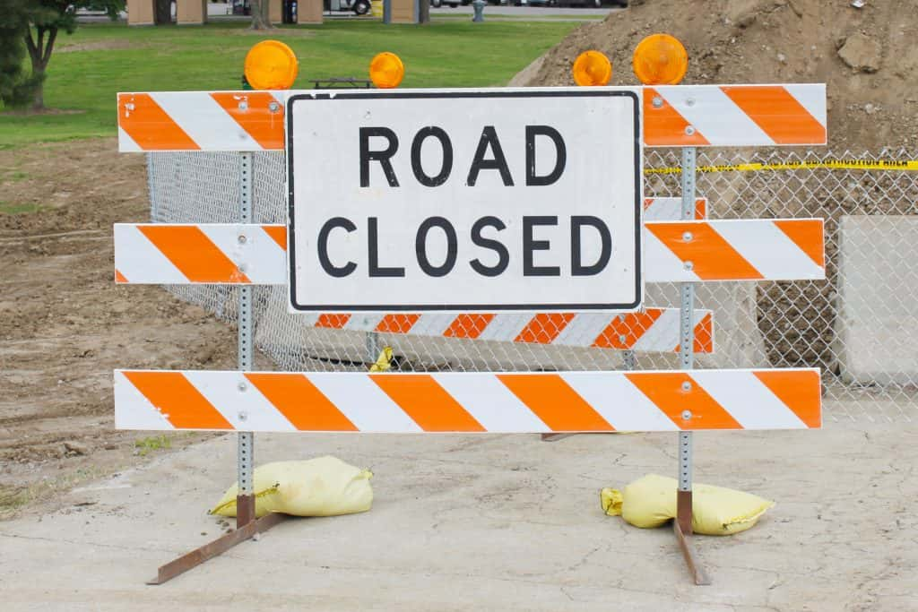 Road closed barricade