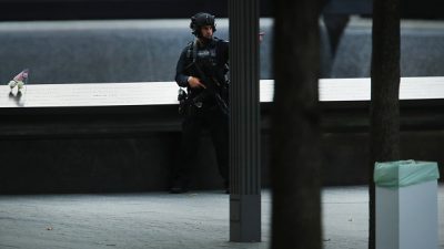 New York City Commemorates 18th Anniversary Of The 9/11 Terror Attacks:Getty Images