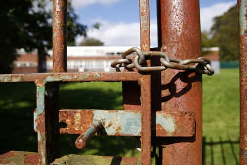 school gate chained