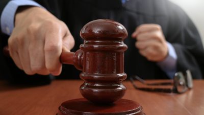 judge hammers a gavel