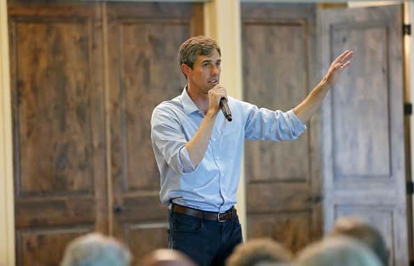 Beto O'Rourke speaking at a Rally