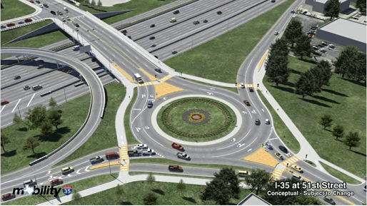 TxDOT Update: Second roundabout to open tomorrow at I-35 and 51st street