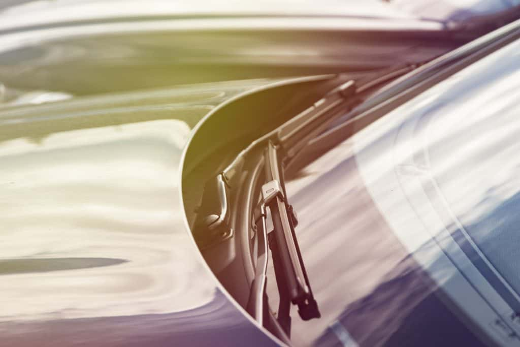 sun hitting the windshield of a car