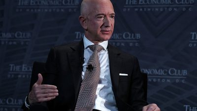 Jeff Bezos speaking at an event