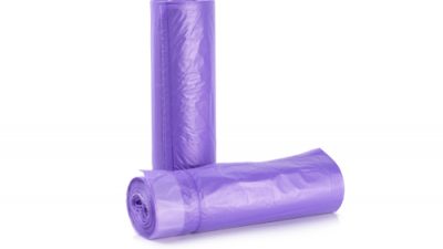 rolls of violet bags