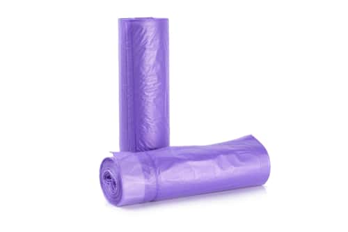 rolls of violet bags