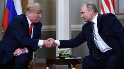 President Trump shakes President Putin's hand at Helsinki summit