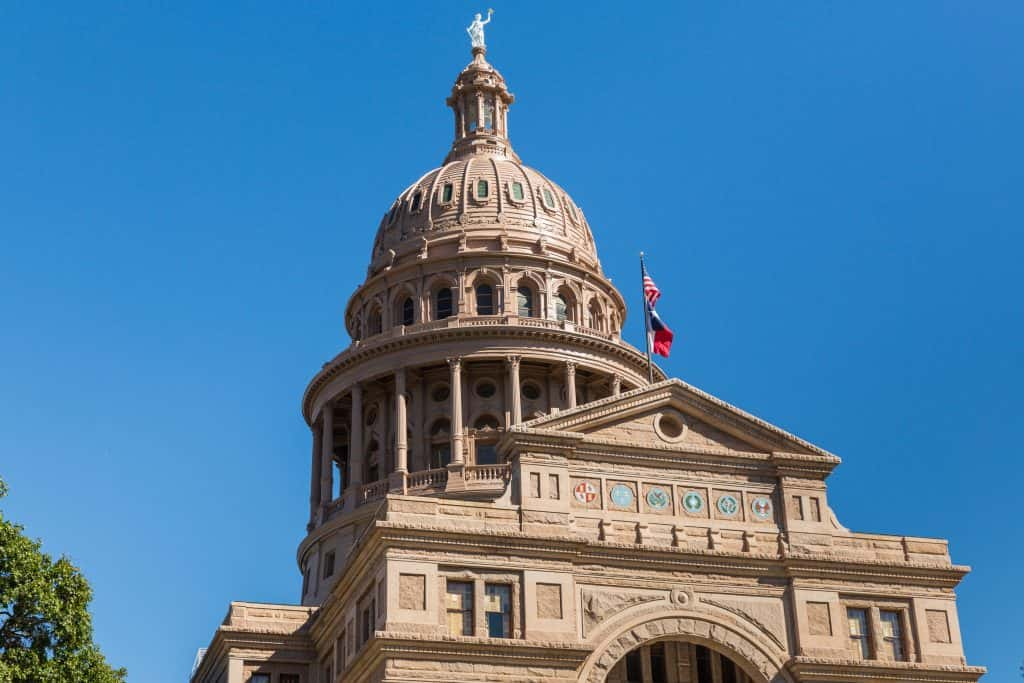 The Texas State Capitol building in Austin