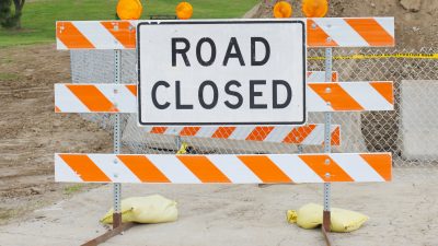 Road closed barricade