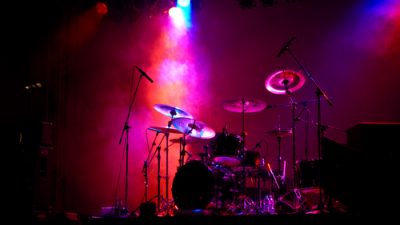 drum set on stage