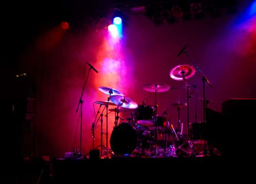 drum set on stage