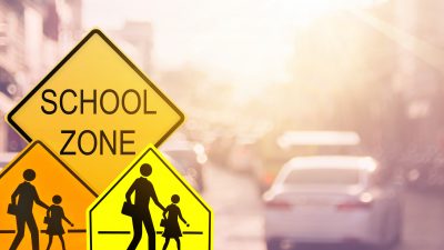 Depiction of a school zone