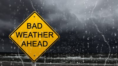 bad weather ahead sign
