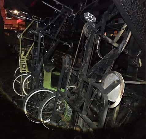 Pedicabs destroyed in an East Austin fire