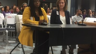 AISD Equity Officer Dr. Stephnie Hawley on the left