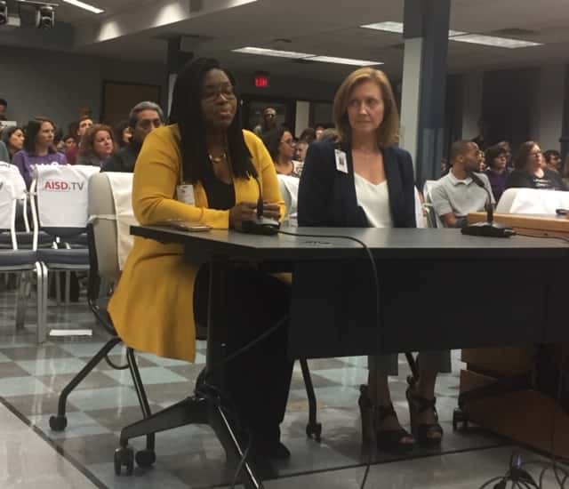 AISD Equity Officer Dr. Stephnie Hawley on the left