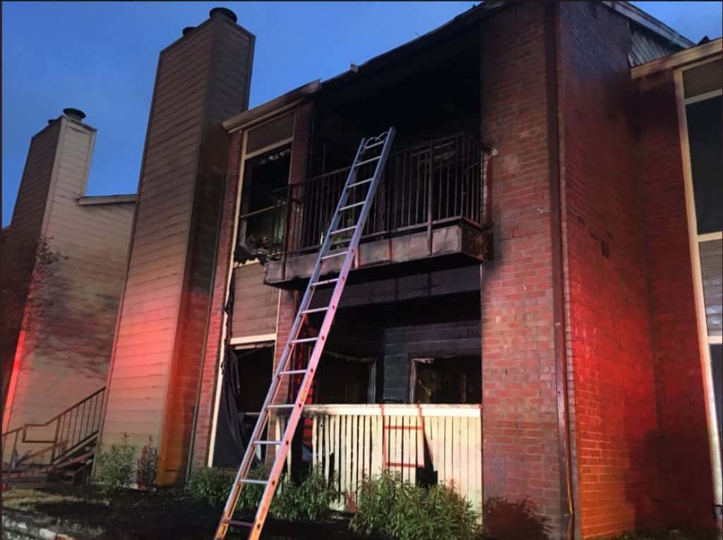 Damage from apartment fire