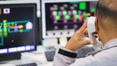 man working at a computer