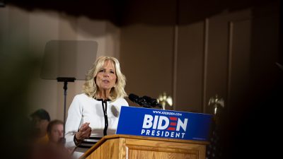 Joe Biden's wife, Jill Biden seen speaking at podium: Getty Images