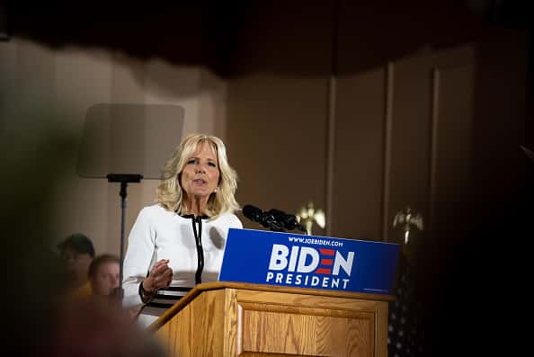 Joe Biden's wife, Jill Biden seen speaking at podium: Getty Images