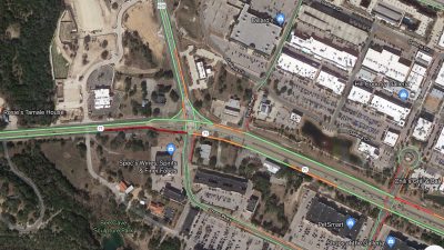 Google Map screenshot of Bee Cave intersection Hwy 71 and RR 620