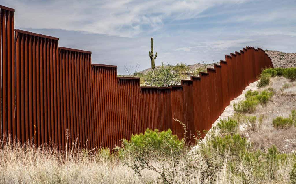 The border wall of Mexico and US