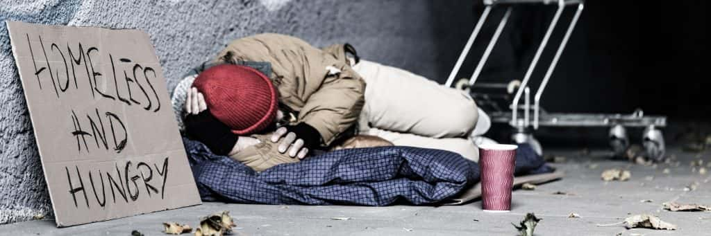 Homeless person asleep