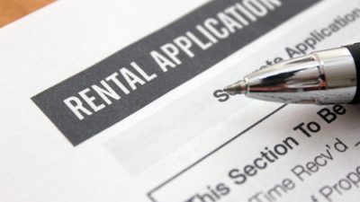 Pen on top of a rental application