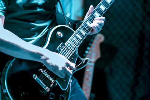 Musician playing guitar