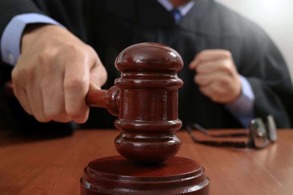 judge hammers a gavel
