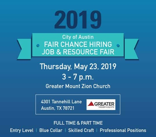 2019 Fair Chance Job Fair in Austin