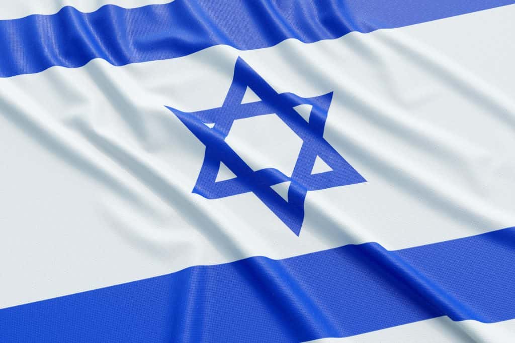 Israeli flag waving in the breeze