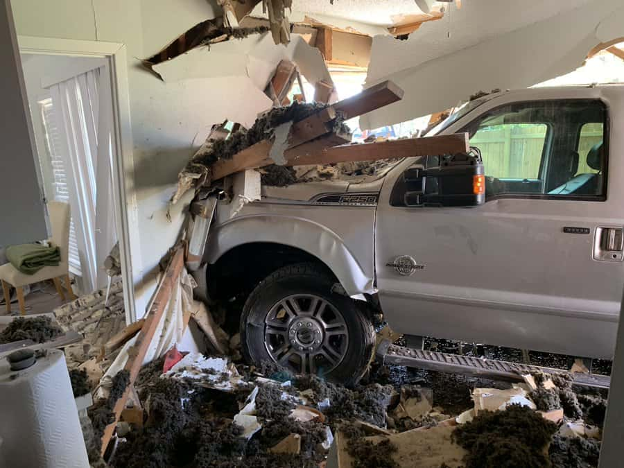 truck crashed into house in northeast Austin